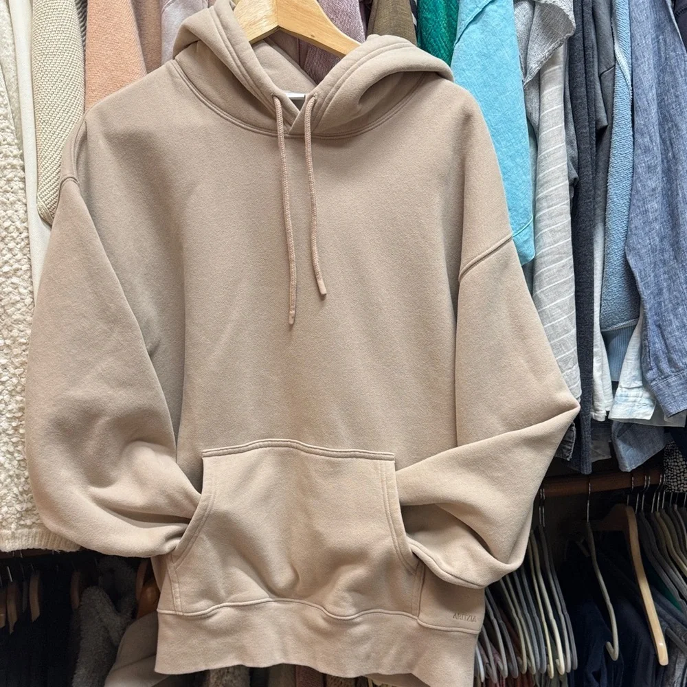 NWOT Aritzia Hoodie Boyfriend Sweatshirt Mauve L - Picture 2 of 10